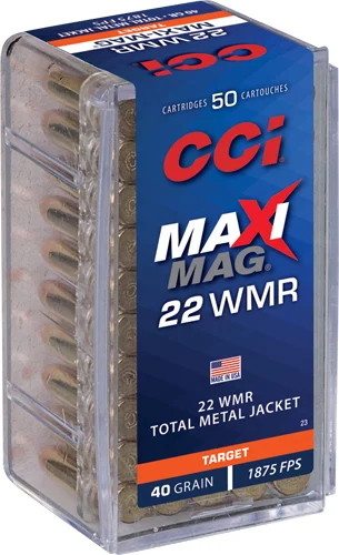CCI Ammunition .22 WMR 40gr FMJ Brass – 50rd