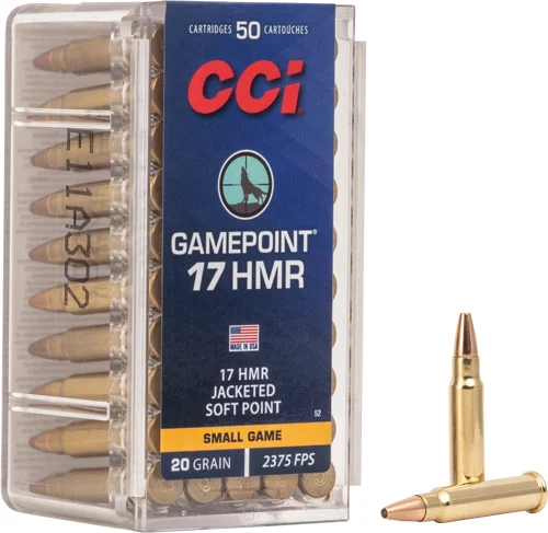 CCI Ammunition .17 HMR 20gr JSP Brass – 50rd