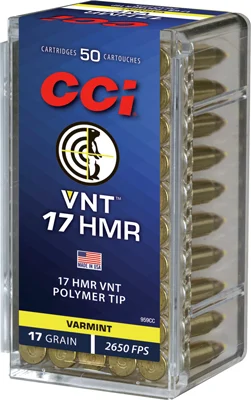 CCI Ammunition .17 HMR 17gr HP Brass – 50rd