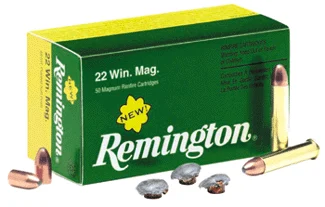 Remington .22 WMR 40gr JSP Brass – 50rd