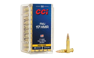 CCI Ammunition .17 HMR 20gr FMJ Brass – 50rd