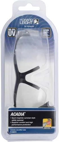 HOWARD LEIGHT ACADIA GLASSES - BLACK FRAME/CLEAR LENS - Image 2