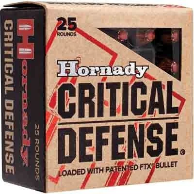 HORNADY CRITICAL DEFENSE - 380 ACP 90GR FTX 25RD 10BX/CS
